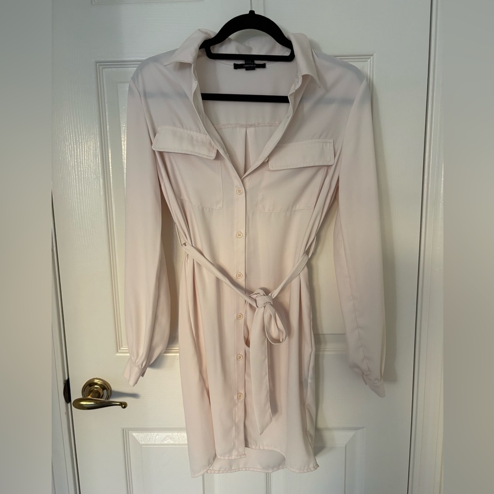 Forever 21 Cream Shirt Dress